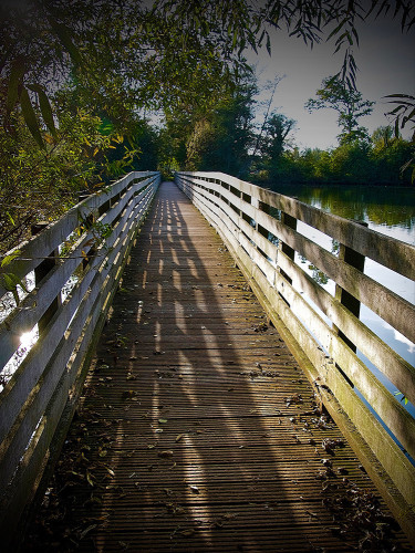 Vue sur l'entrée de la passerelle