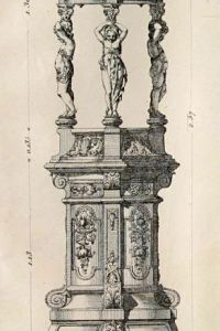 Croquis de la fontaine aux amours et aux nymphes. Croquis de la fontaine aux amours et aux nymphes.