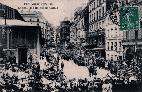 Passage du landau de la Reine de Calais lors des fêtes Normandes Passage du landau de la Reine de Calais lors des fêtes Normandes