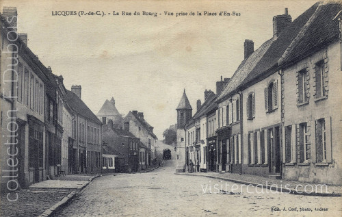 La rue du Bourg à Licques.