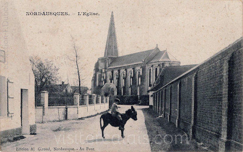 Carte postale ancienne de l'église de Nordausques