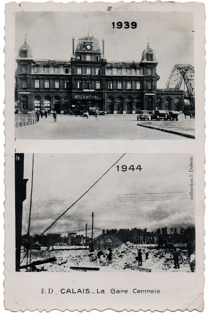 destruction de la gare de  calais pendant la guerre de 39/40